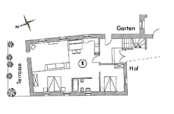 Grundriss 1. Etage guesthouse I