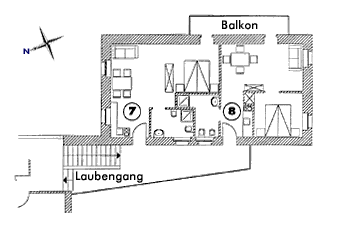 Grundriss 3. Etage guesthouse I